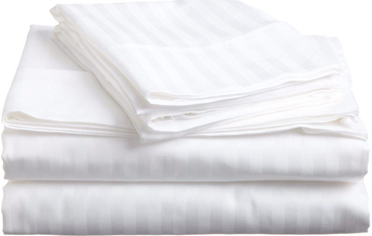 Flat Sheet Satin Stripe 1cm CVC